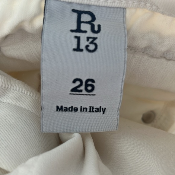 R13 Biker Boy White Cropped Jeans - Picture 9 of 11